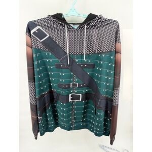 DYKHMIILY Men's 5XL Prince Caspian Green Armor Chainmail Graphic Print Hoodie